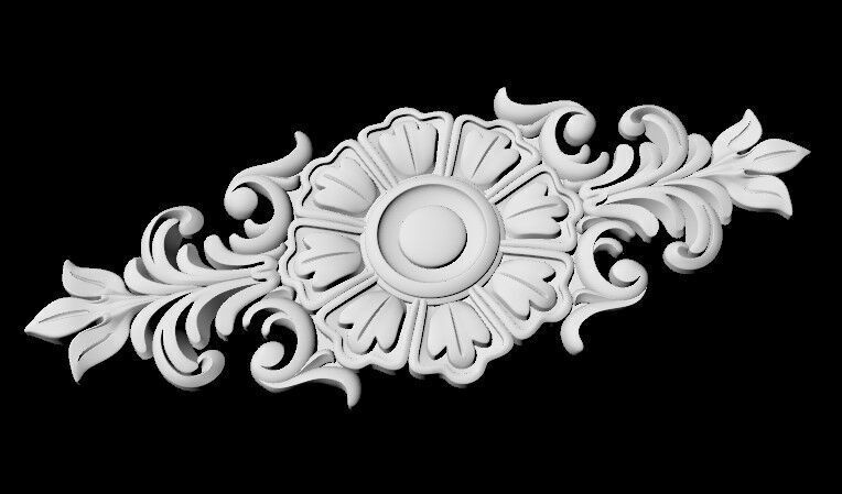 Central decor ornament for furniture 3D model_2