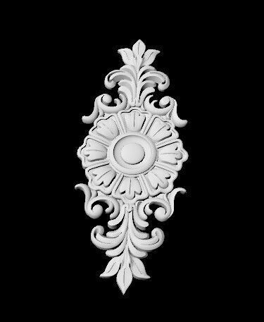 Central decor ornament for furniture 3D model_4