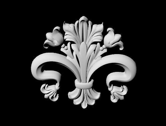 Central decor ornament for furniture 3D model_5