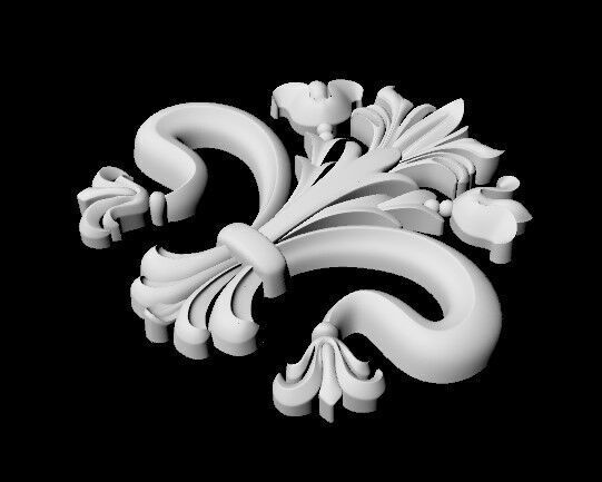 Central decor ornament for furniture 3D model_3