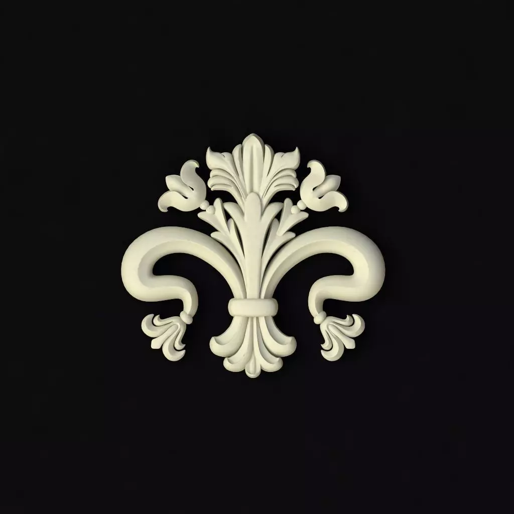 Central decor ornament for furniture 3D model_0