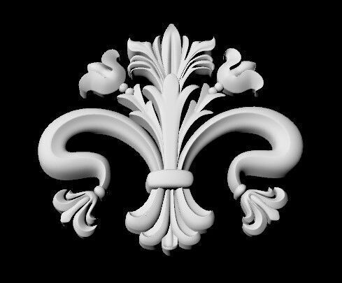 Central decor ornament for furniture 3D model_2