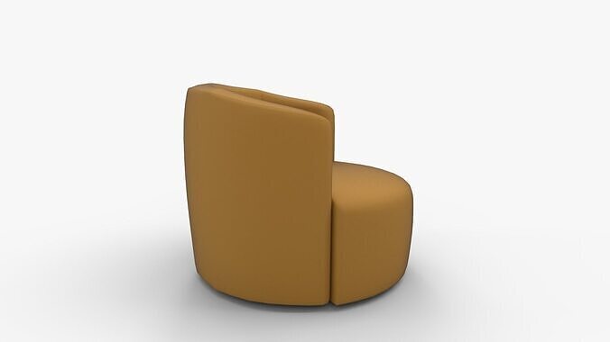 Rue Swivel Chair Citronella Velvet 3D model 2