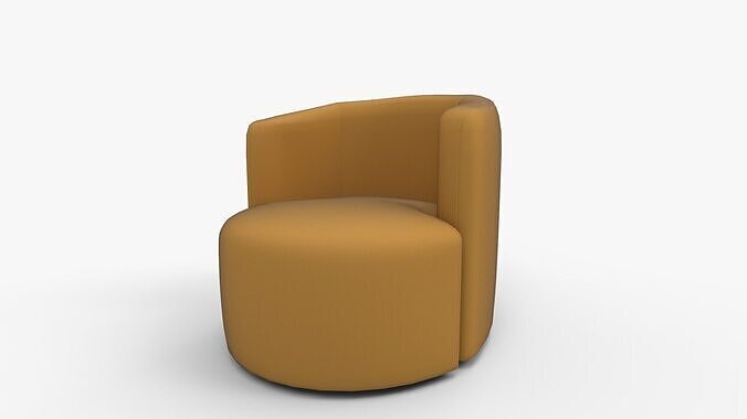 Rue Swivel Chair Citronella Velvet 3D model 7