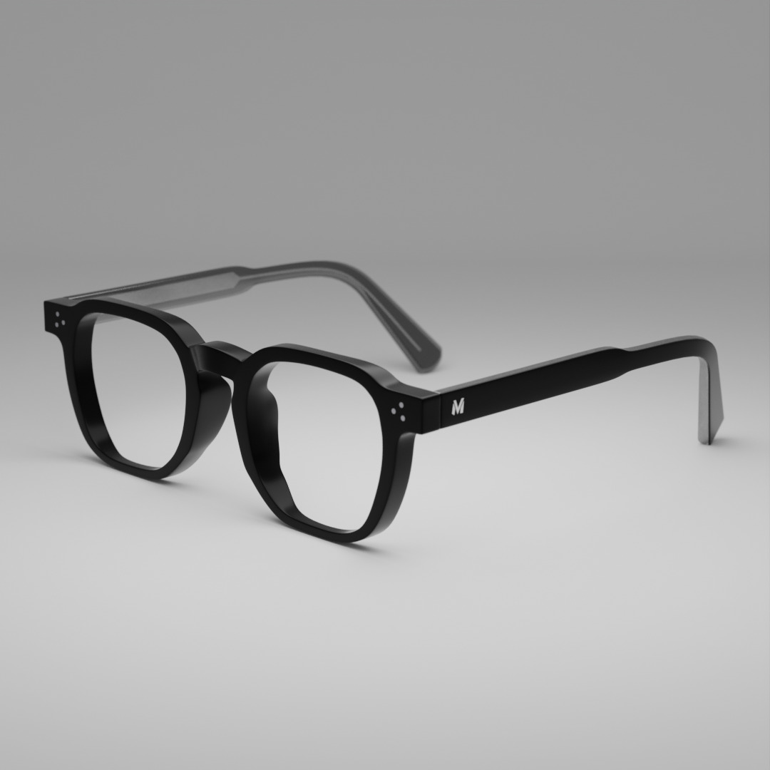 Retro Round Glasses 3D model_1