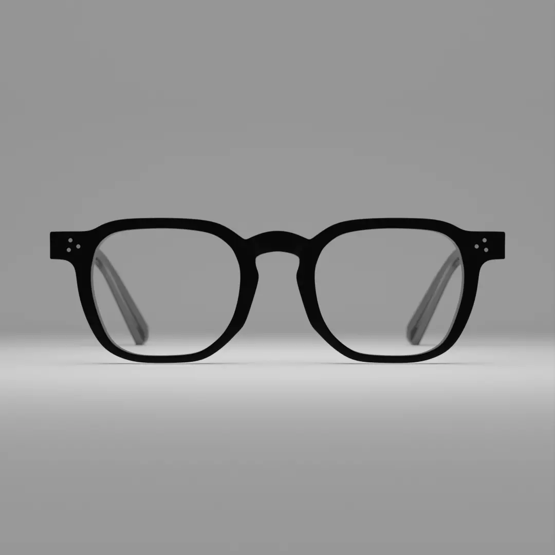Retro Round Glasses 3D model_0