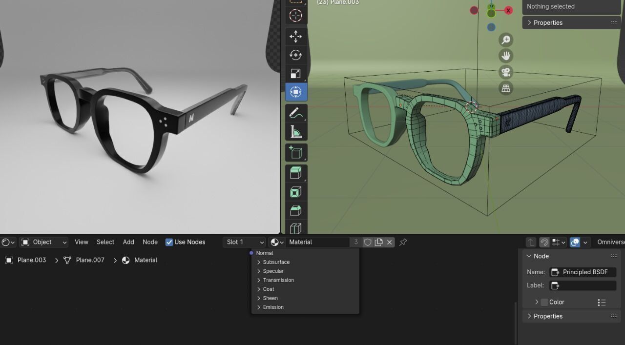 Retro Round Glasses 3D model_3