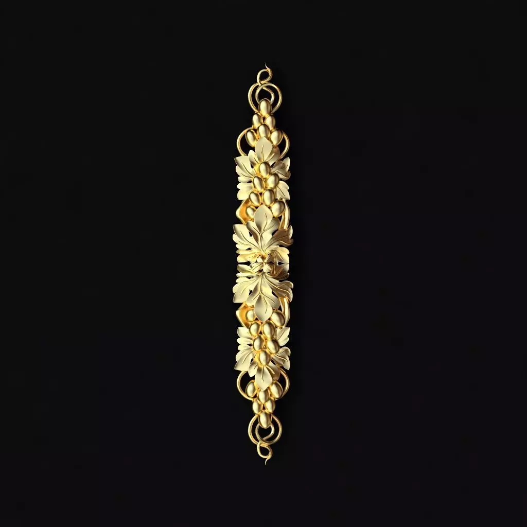 Central decor ornament for furniture 3D model_0