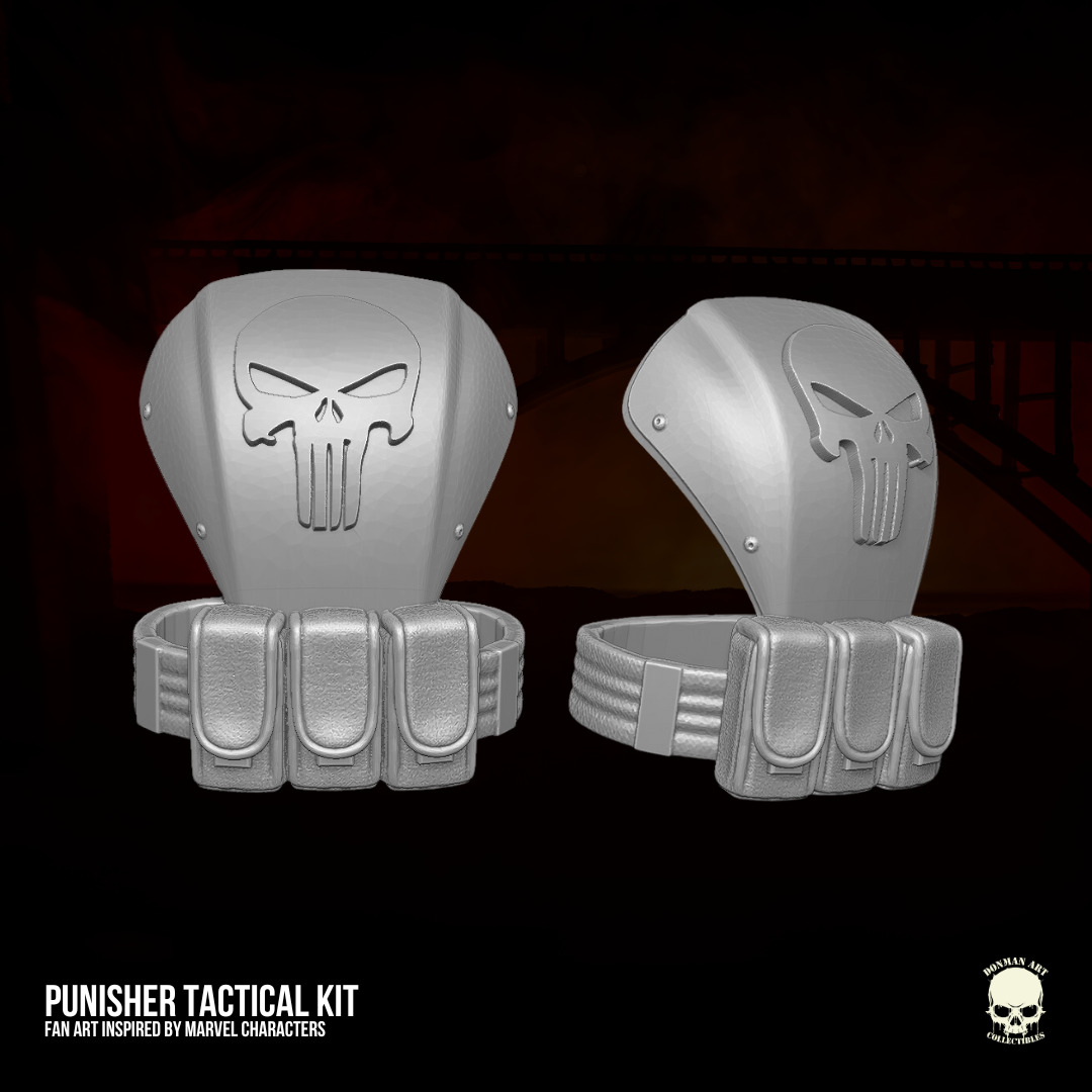 Punisher Tactical Kit Fan Art 3D printables for action figures 3D print model_9
