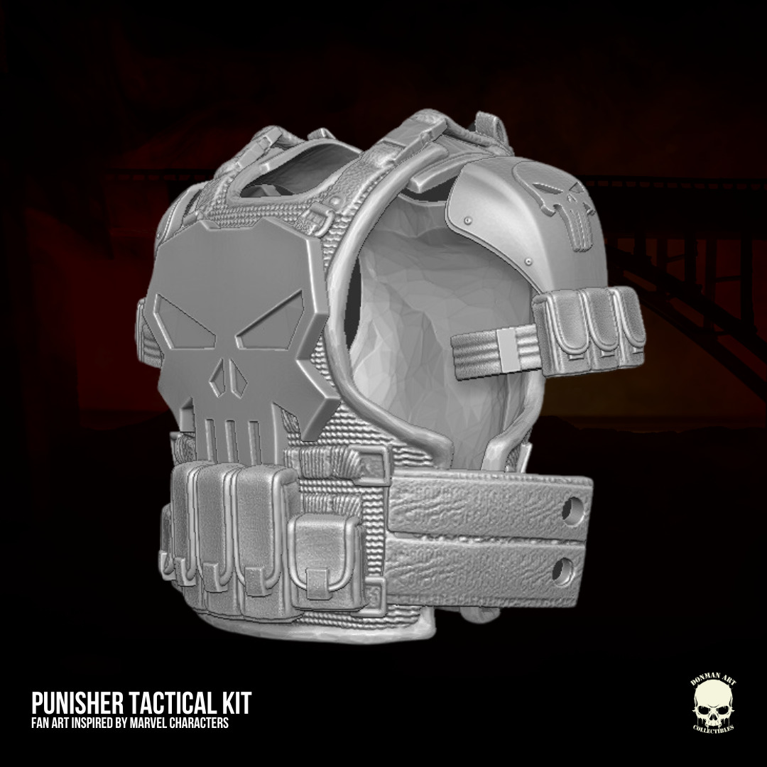 Punisher Tactical Kit Fan Art 3D printables for action figures 3D print model_3