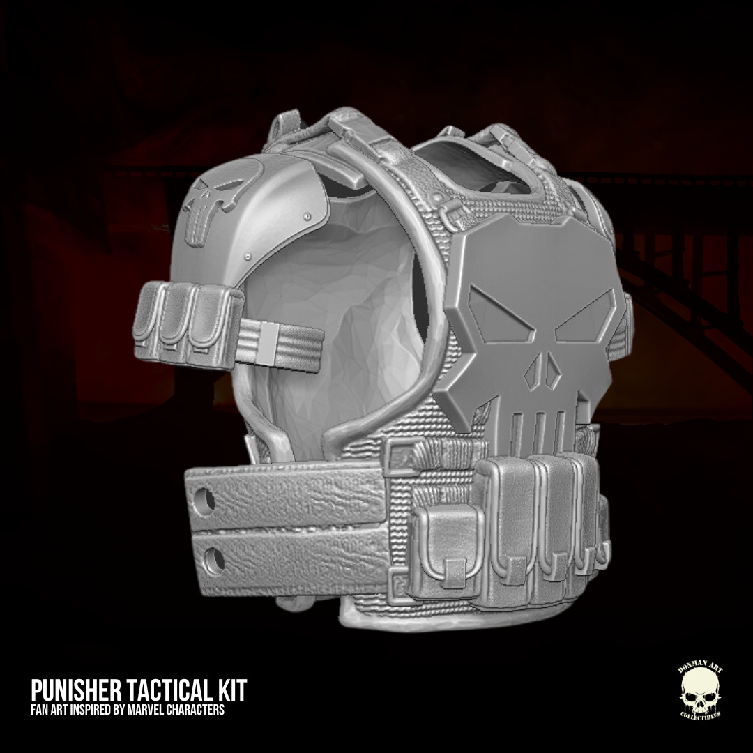 Punisher Tactical Kit Fan Art 3D printables for action figures 3D print model_2