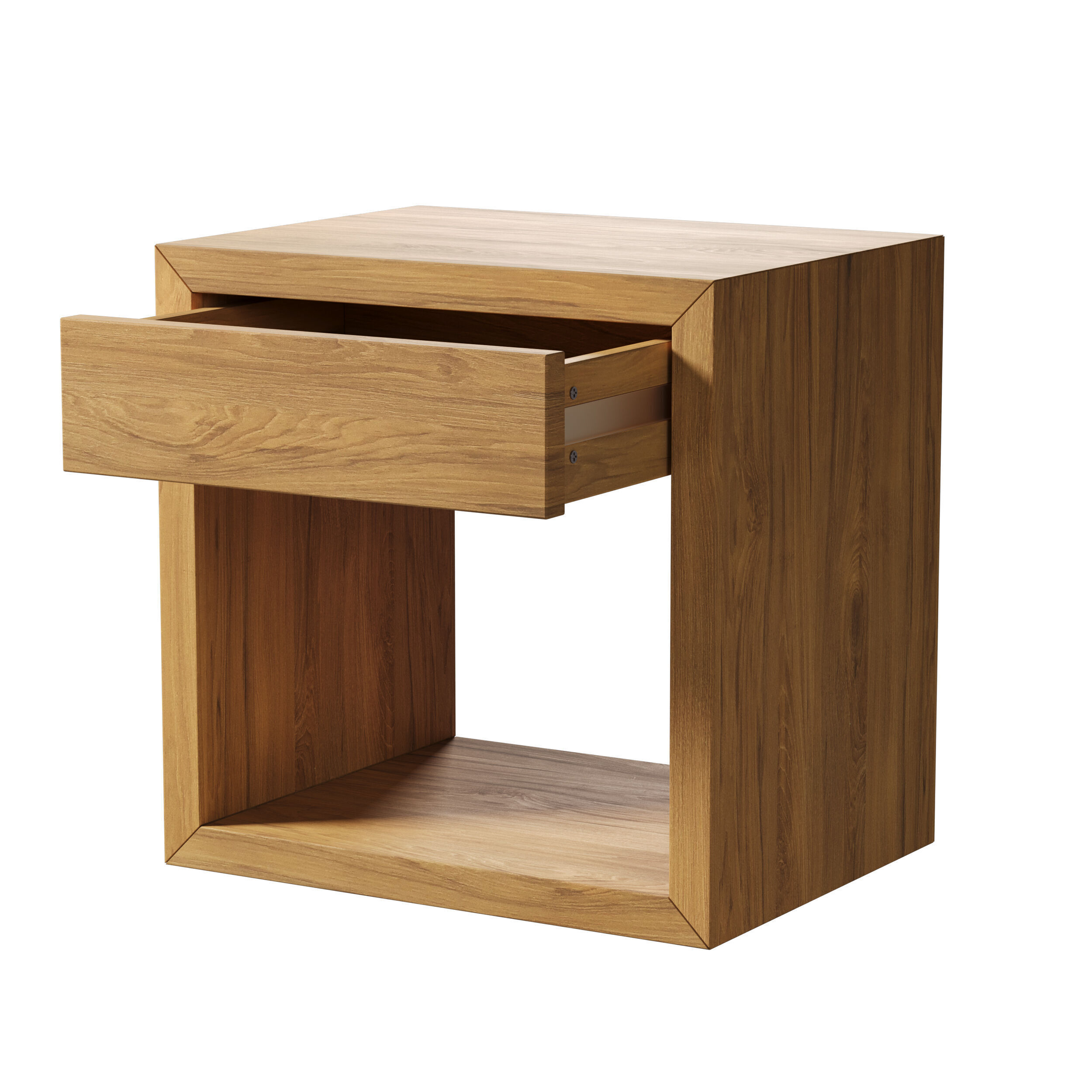 Traskwood 1  Floating Solid Oak Nightstand By Ivy Bronx 3D model_1