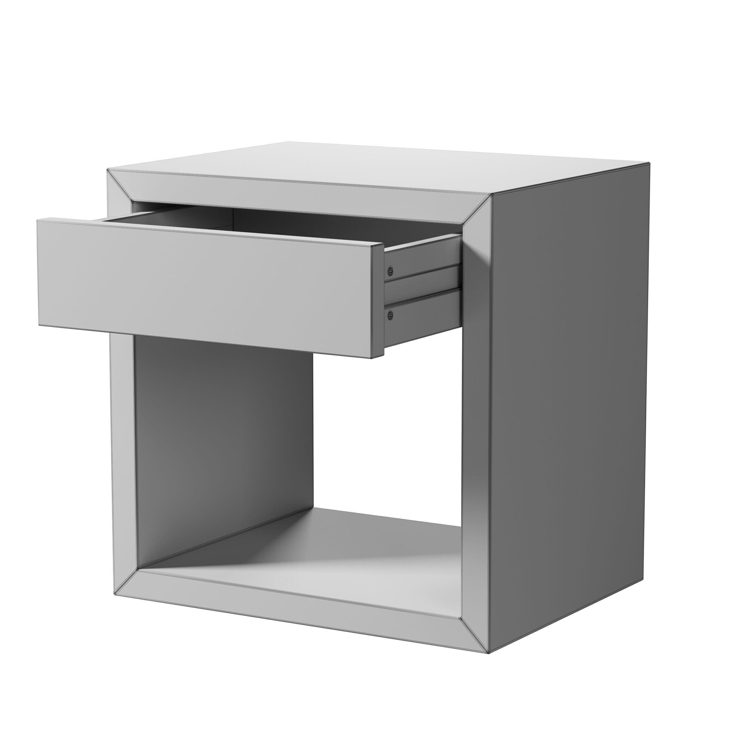 Traskwood 1  Floating Solid Oak Nightstand By Ivy Bronx 3D model_4