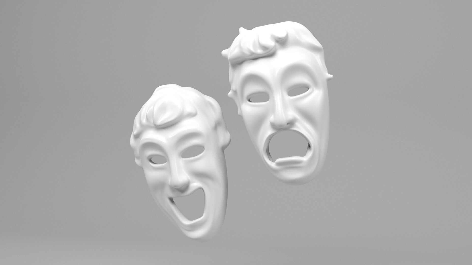 Greek masks 3D print model_8