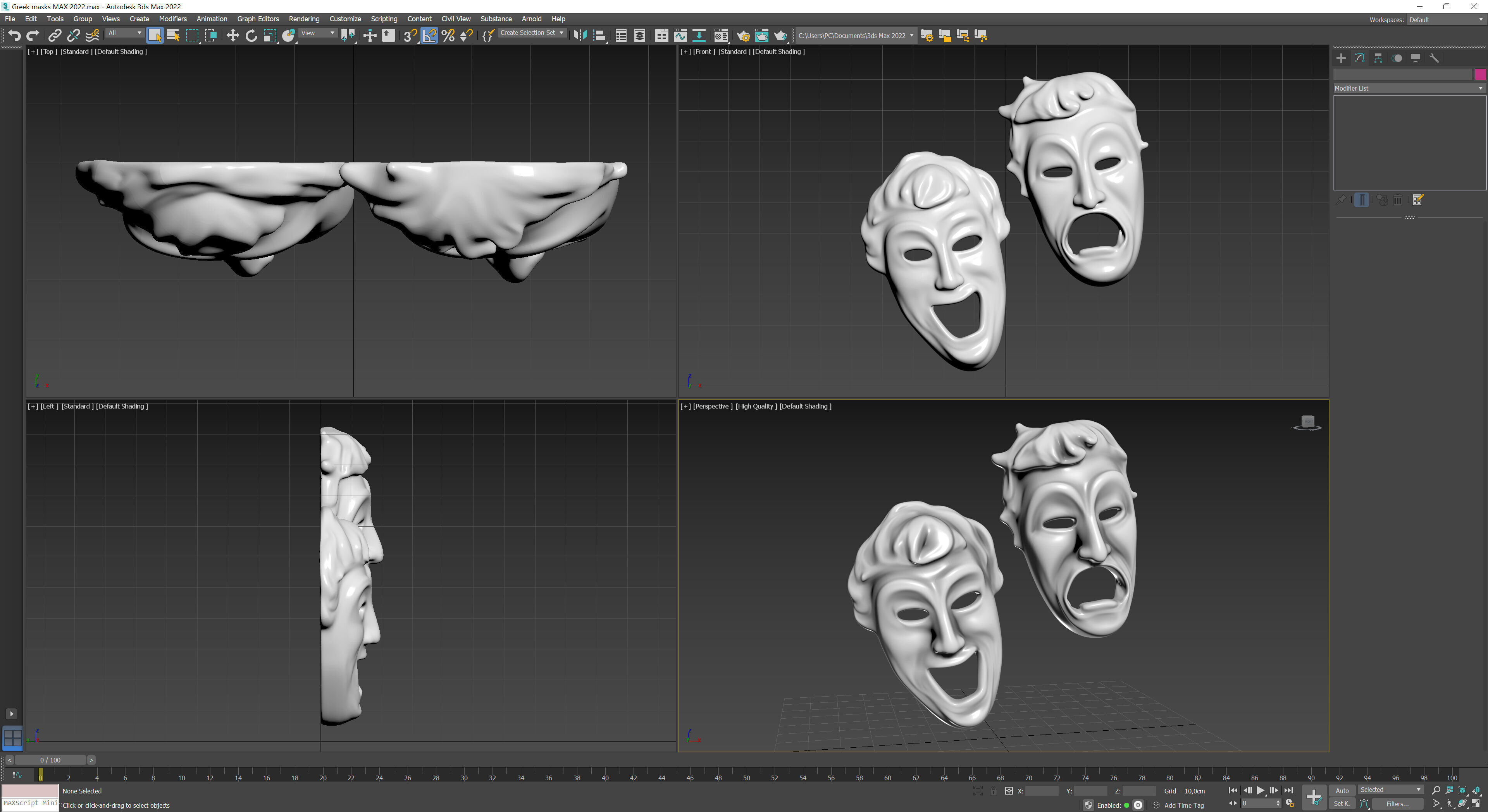 Greek masks 3D print model_10