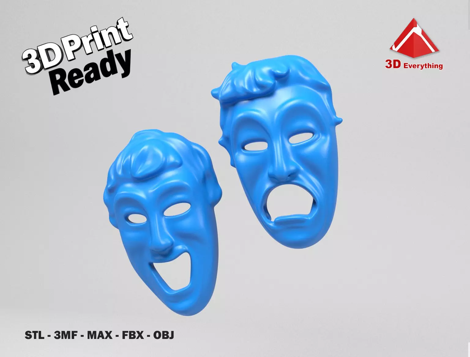 Greek masks 3D print model_0