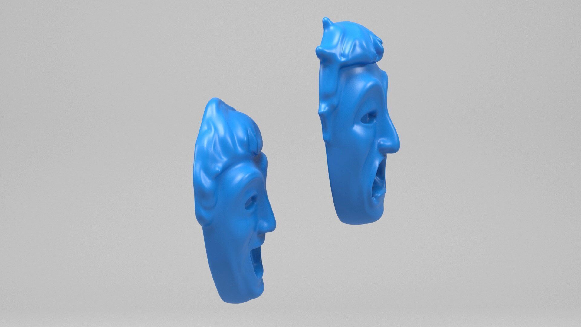 Greek masks 3D print model_3