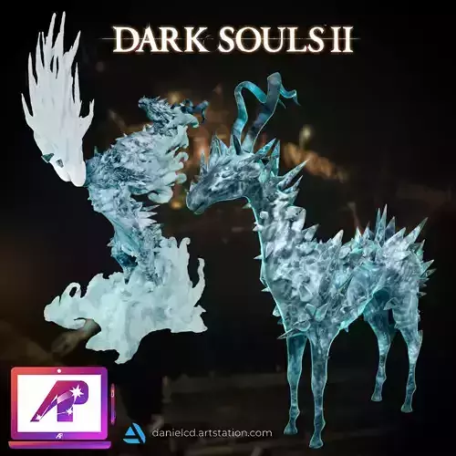 Darksouls 2 Frozen Reindeer Ice stallion colored