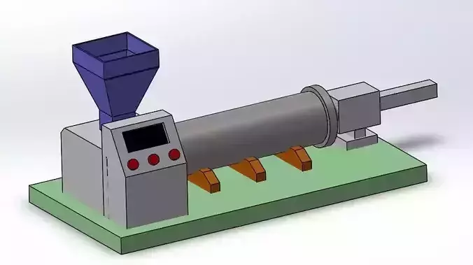Industrial Extrusion Machine 3D Model   STEP File