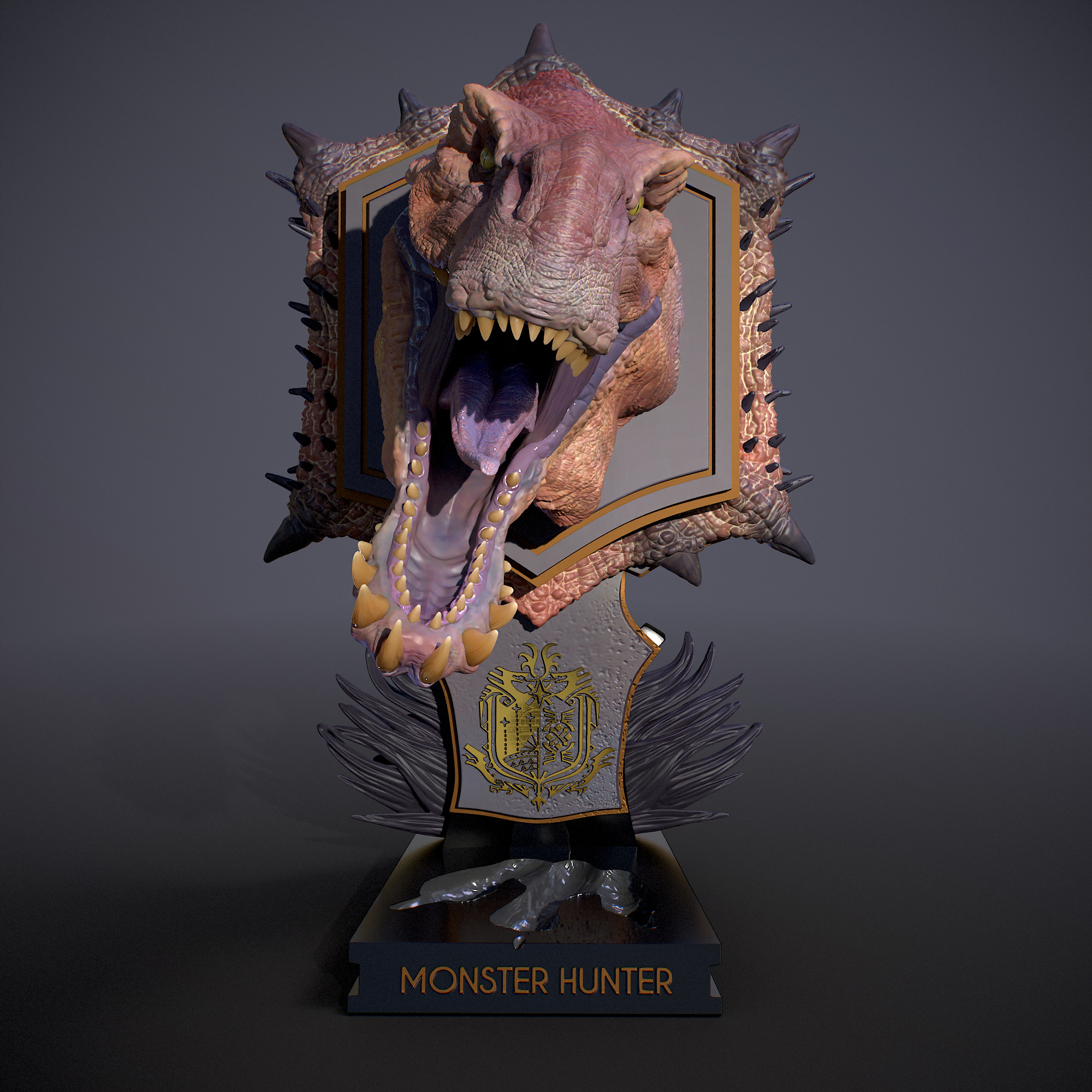 Anjanath Bust - Monster Hunter 1-10 Scale 3D print model_8