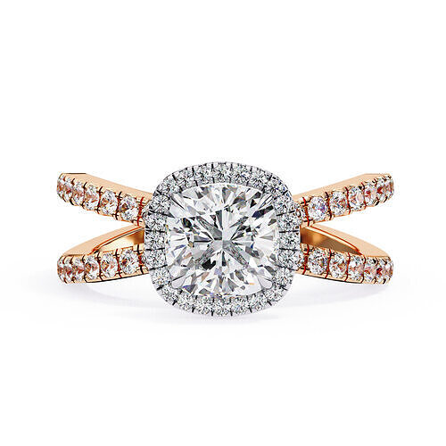 Crisscross Classic Halo setting Cushion diamond ring  3D print model