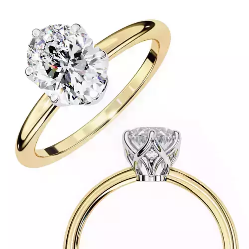 Solitaire Oval Diamond Ring engagement ring set