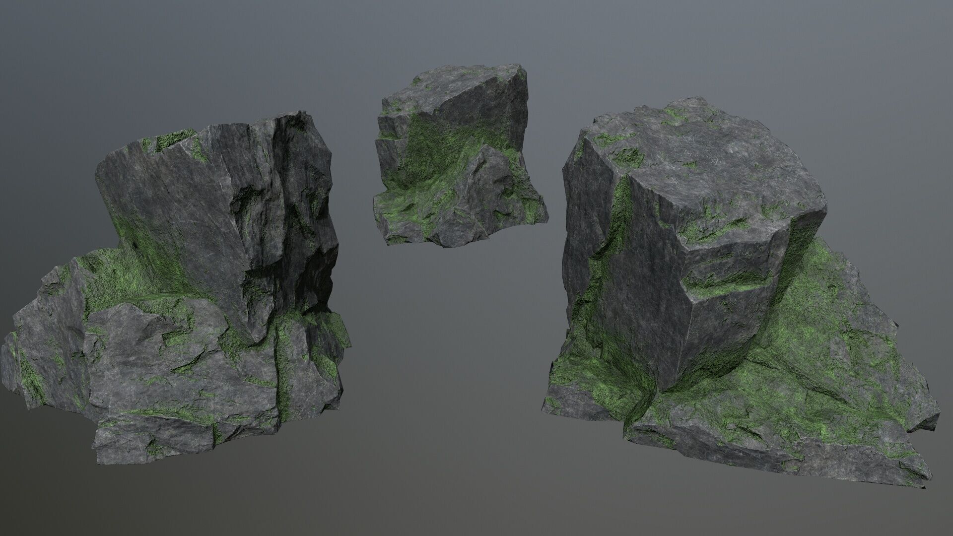 cliff rocks Low-poly 3D model_5
