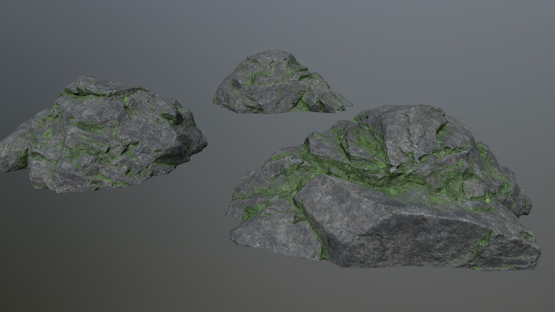 cliff rocks Low-poly 3D model_6