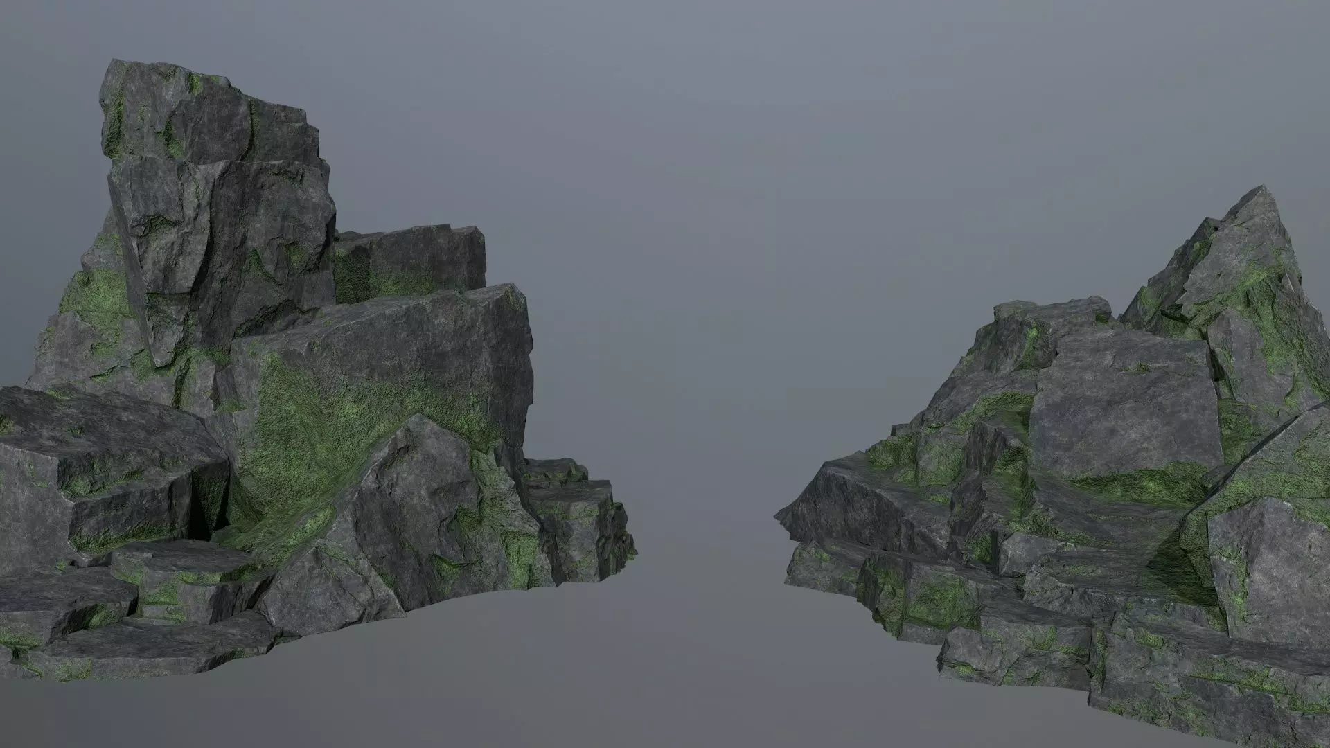 cliff rocks Low-poly 3D model_0