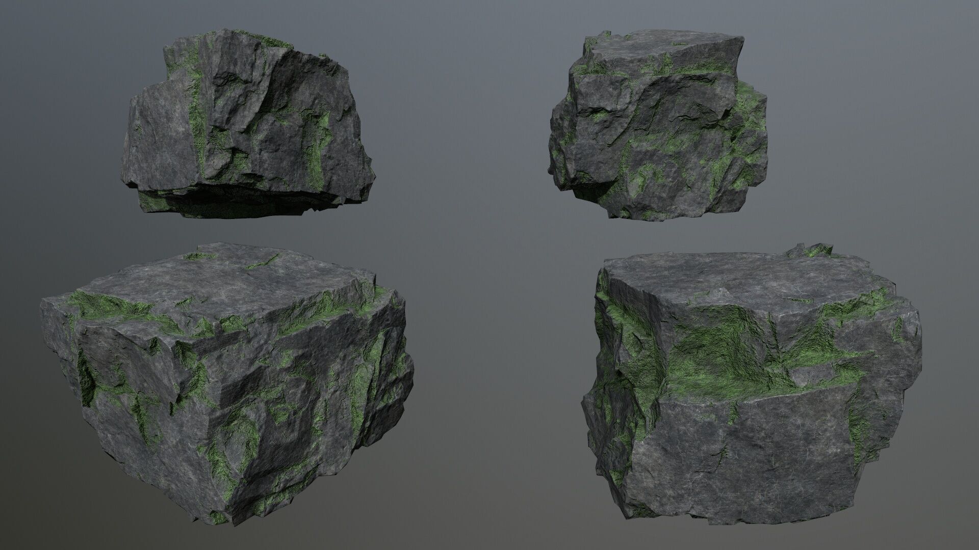 cliff rocks Low-poly 3D model_2