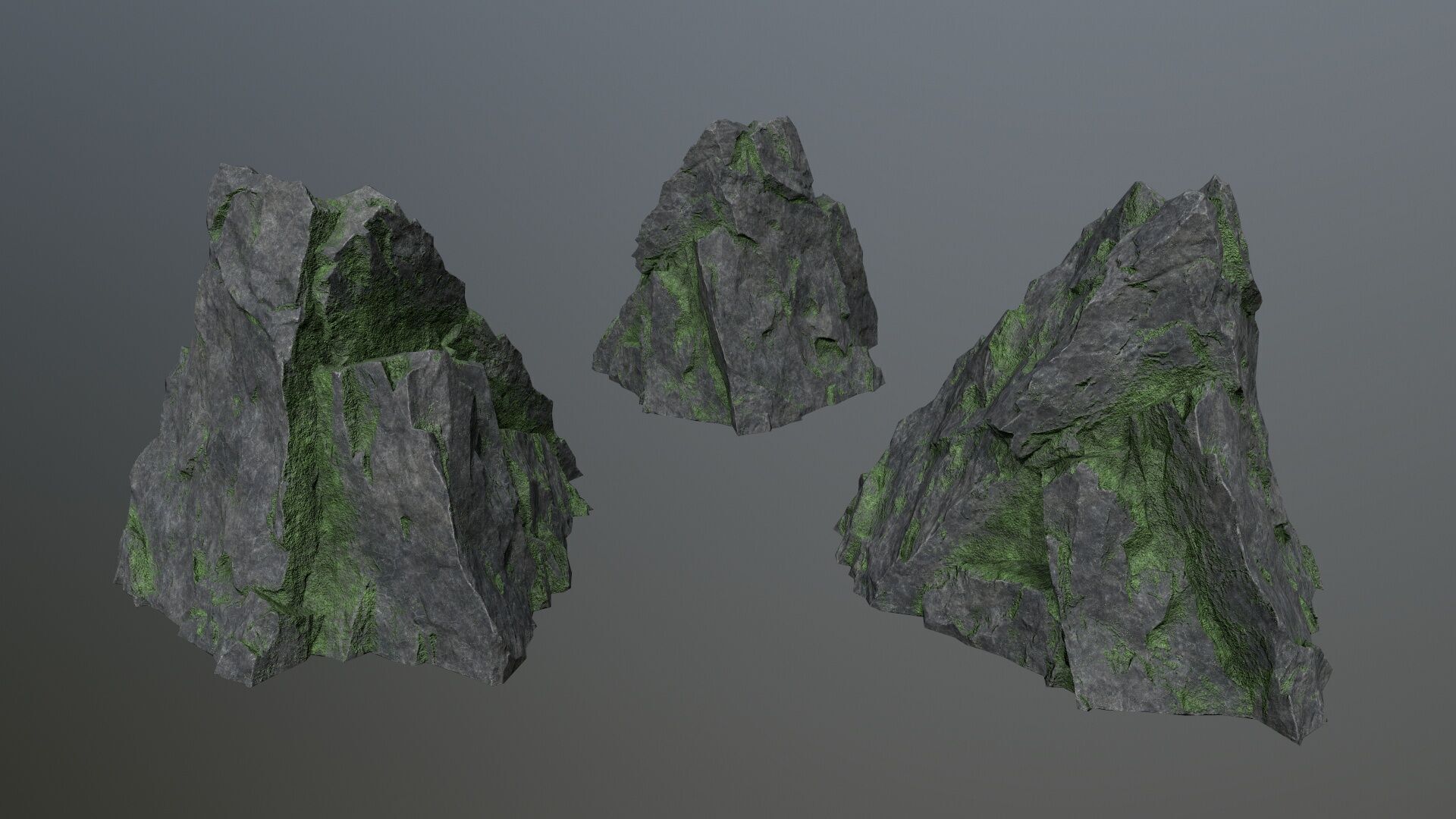 cliff rocks Low-poly 3D model_4