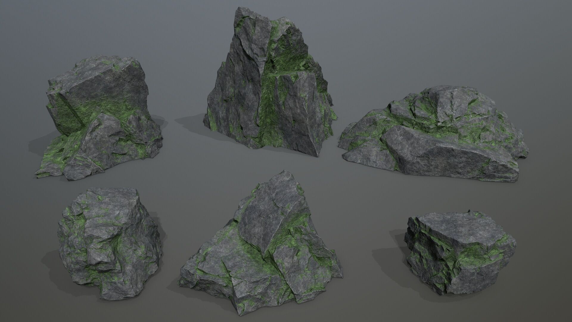 cliff rocks Low-poly 3D model_1