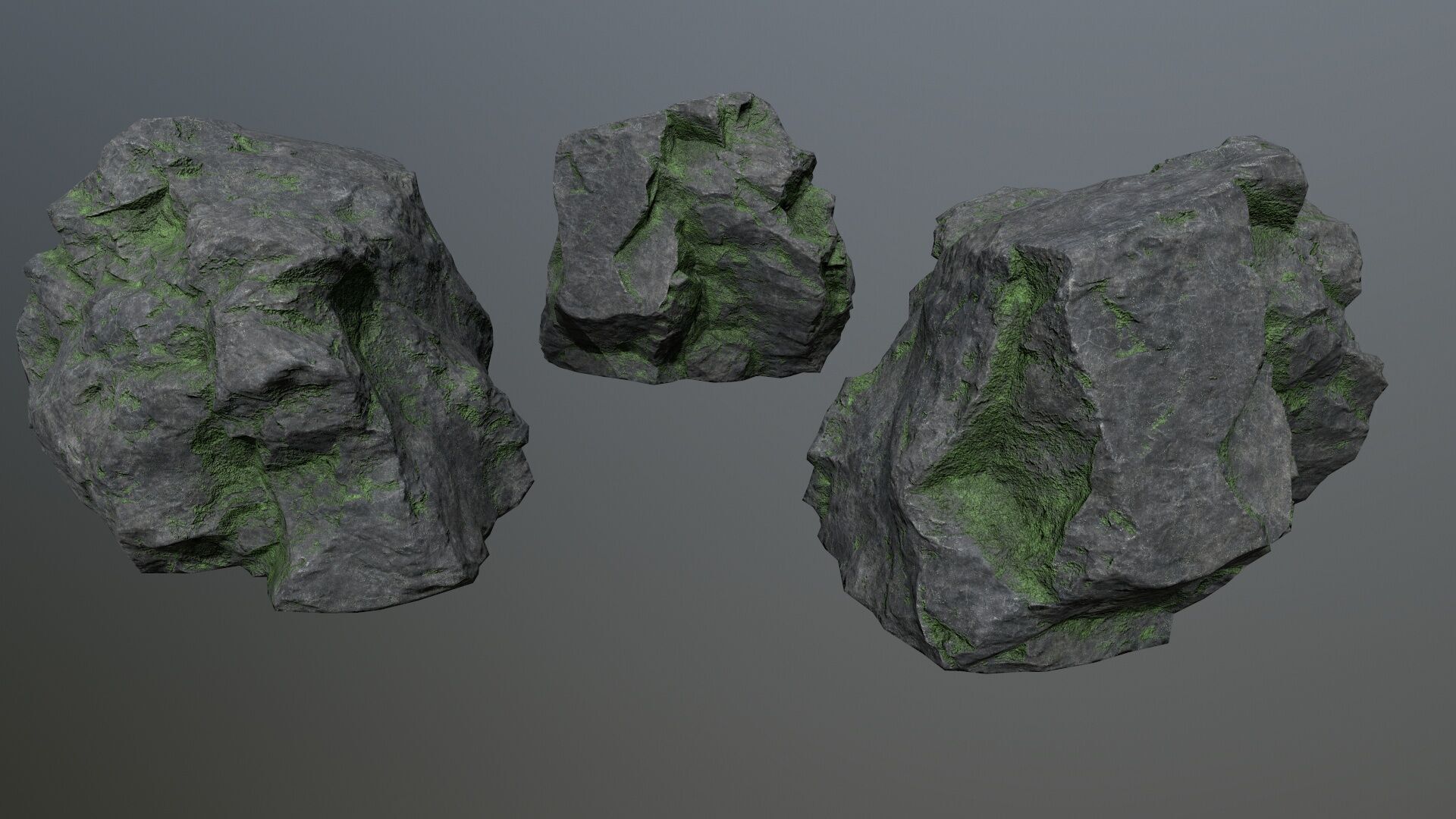 cliff rocks Low-poly 3D model_7