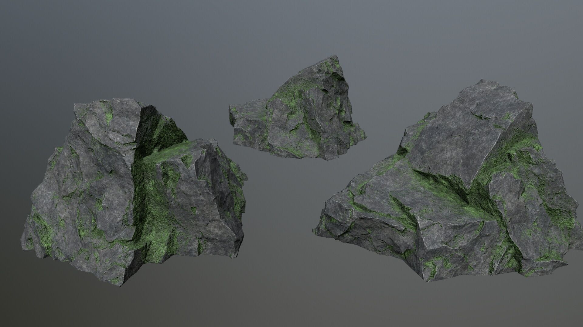 cliff rocks Low-poly 3D model_3