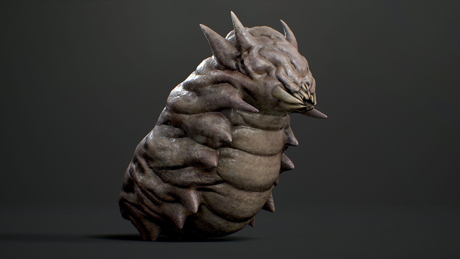 Land Larva2 - Game Ready Low-poly 3D model Low-poly 3D model_5