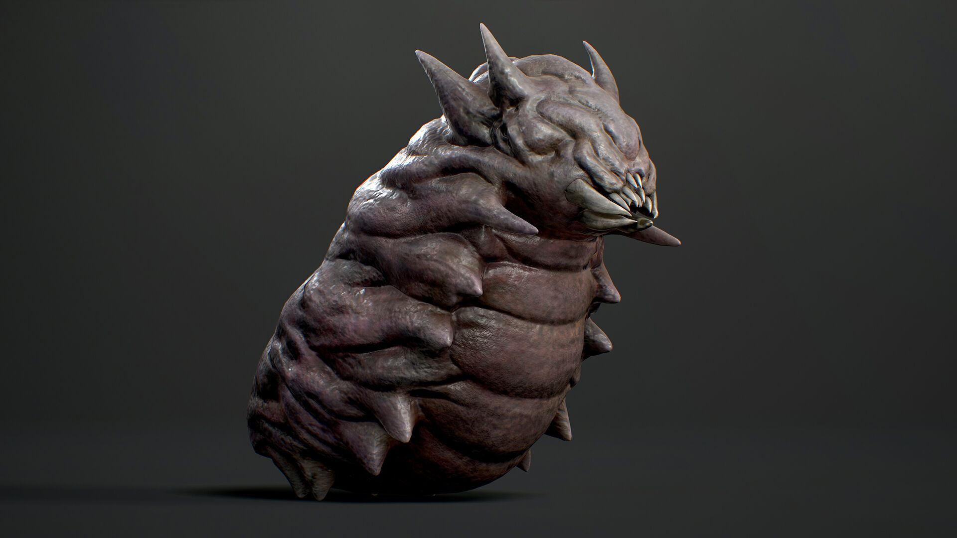 Land Larva2 - Game Ready Low-poly 3D model Low-poly 3D model_7