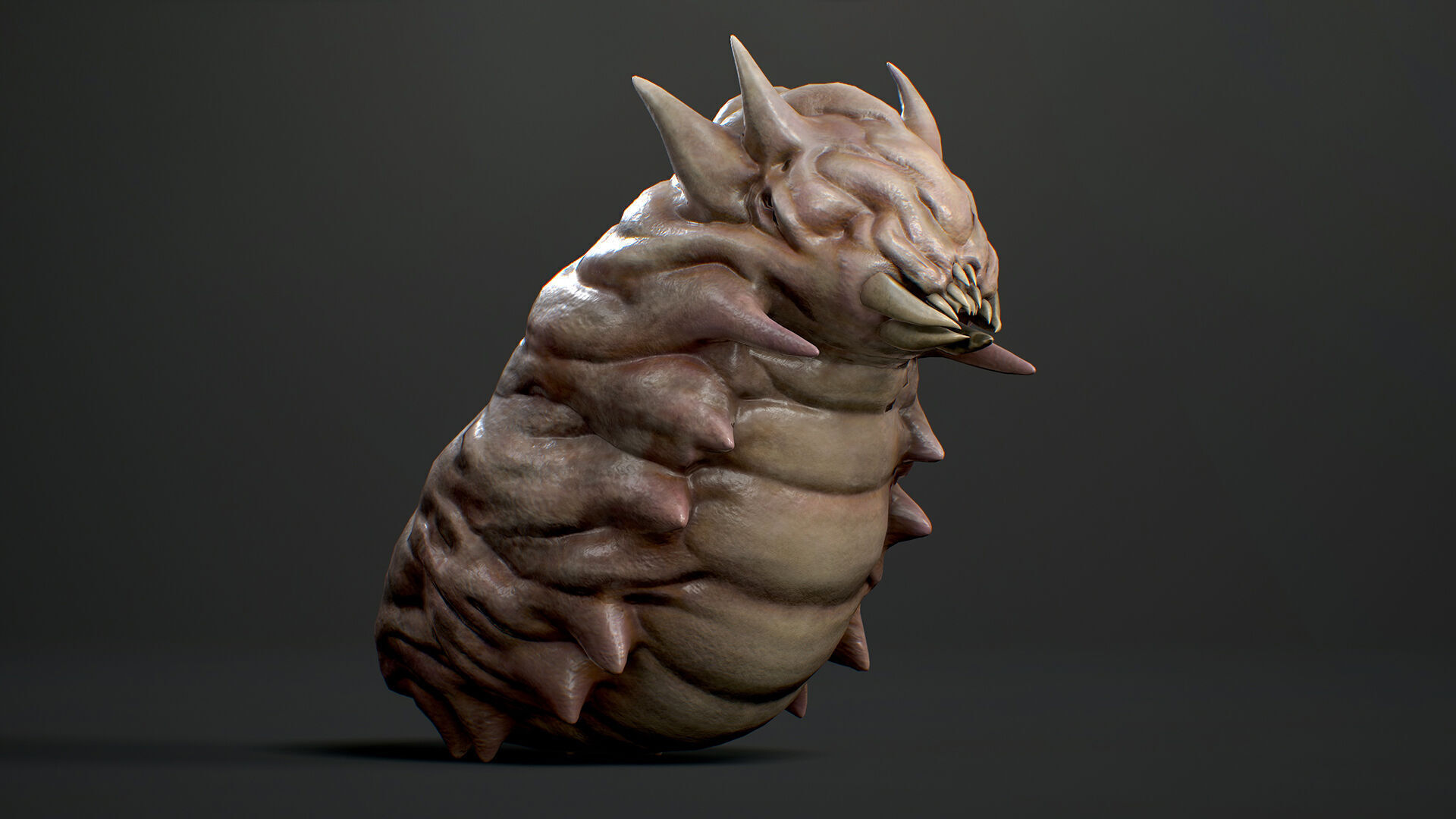 Land Larva2 - Game Ready Low-poly 3D model Low-poly 3D model_4