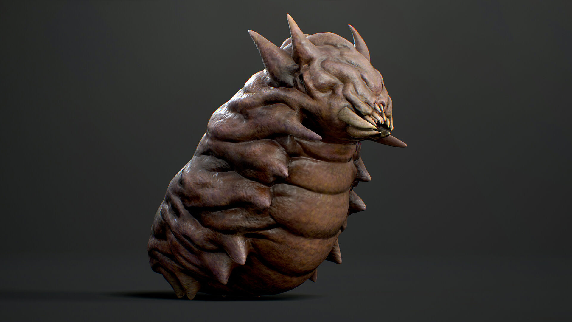 Land Larva2 - Game Ready Low-poly 3D model Low-poly 3D model_6