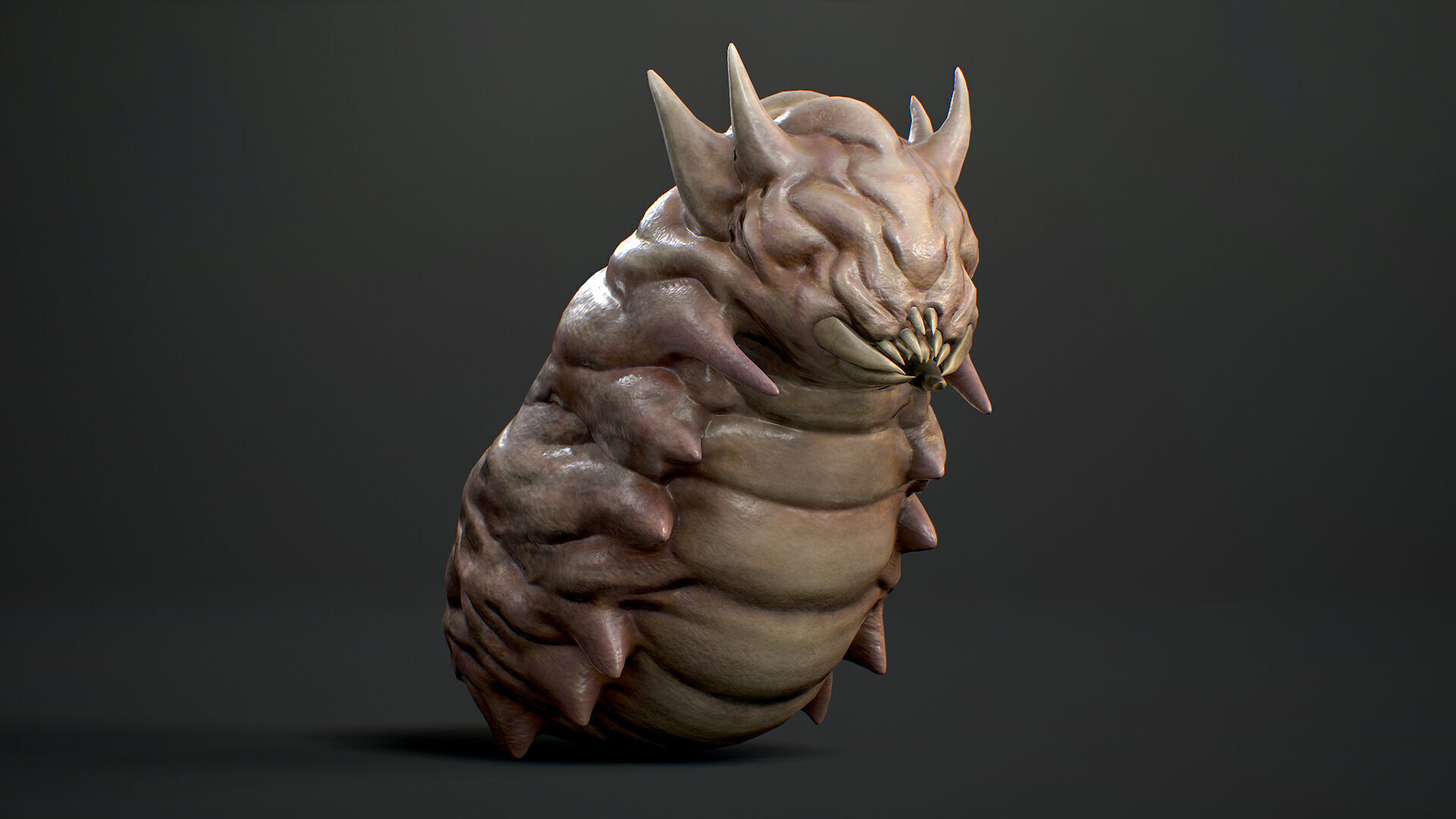 Land Larva2 - Game Ready Low-poly 3D model Low-poly 3D model_2