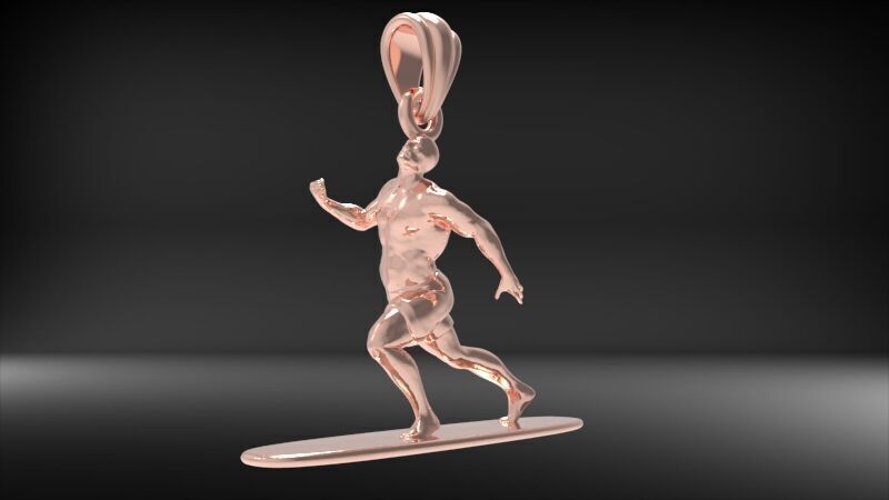 Surfer Pendant 3D print model_11