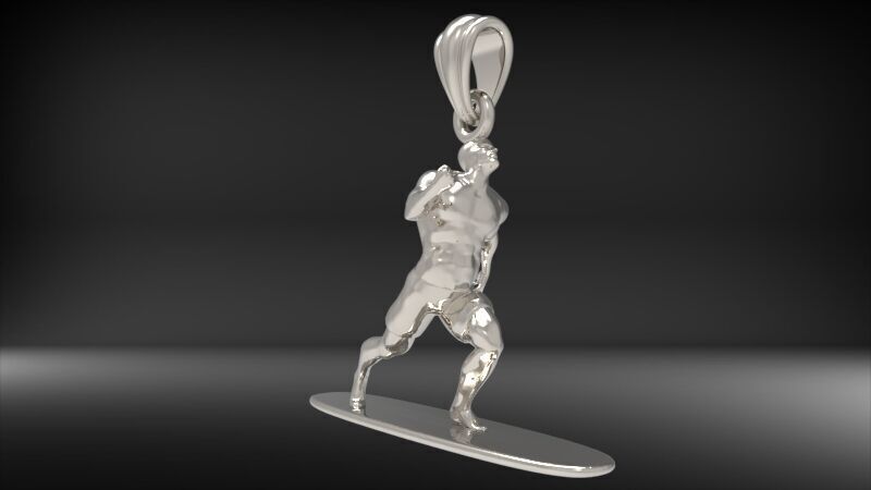 Surfer Pendant 3D print model_13