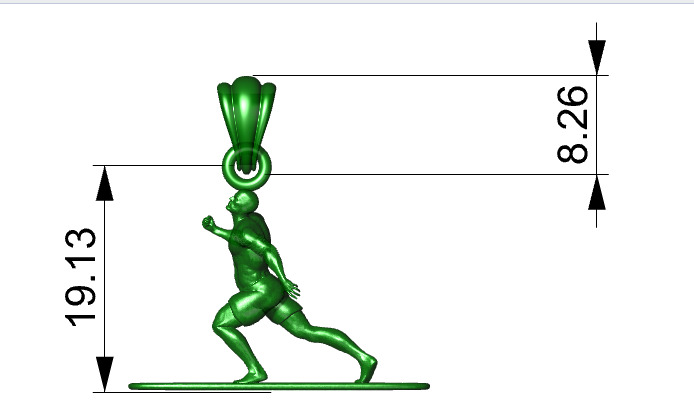 Surfer Pendant 3D print model_29