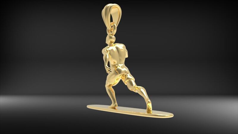 Surfer Pendant 3D print model_15