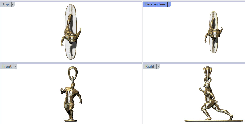 Surfer Pendant 3D print model_32