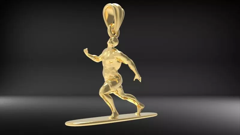 Surfer Pendant 3D print model_0