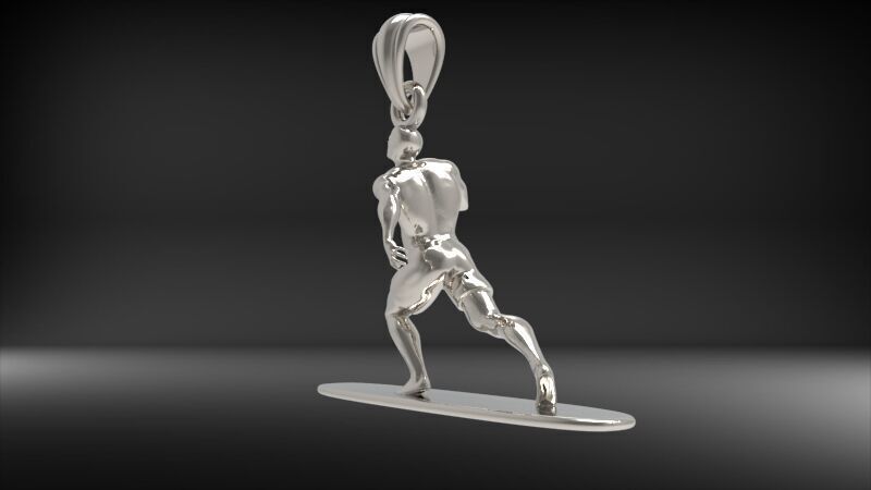 Surfer Pendant 3D print model_26