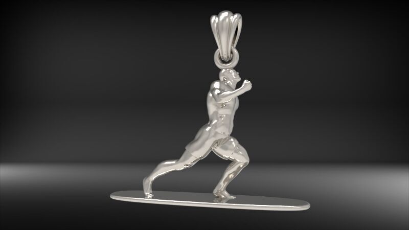 Surfer Pendant 3D print model_9
