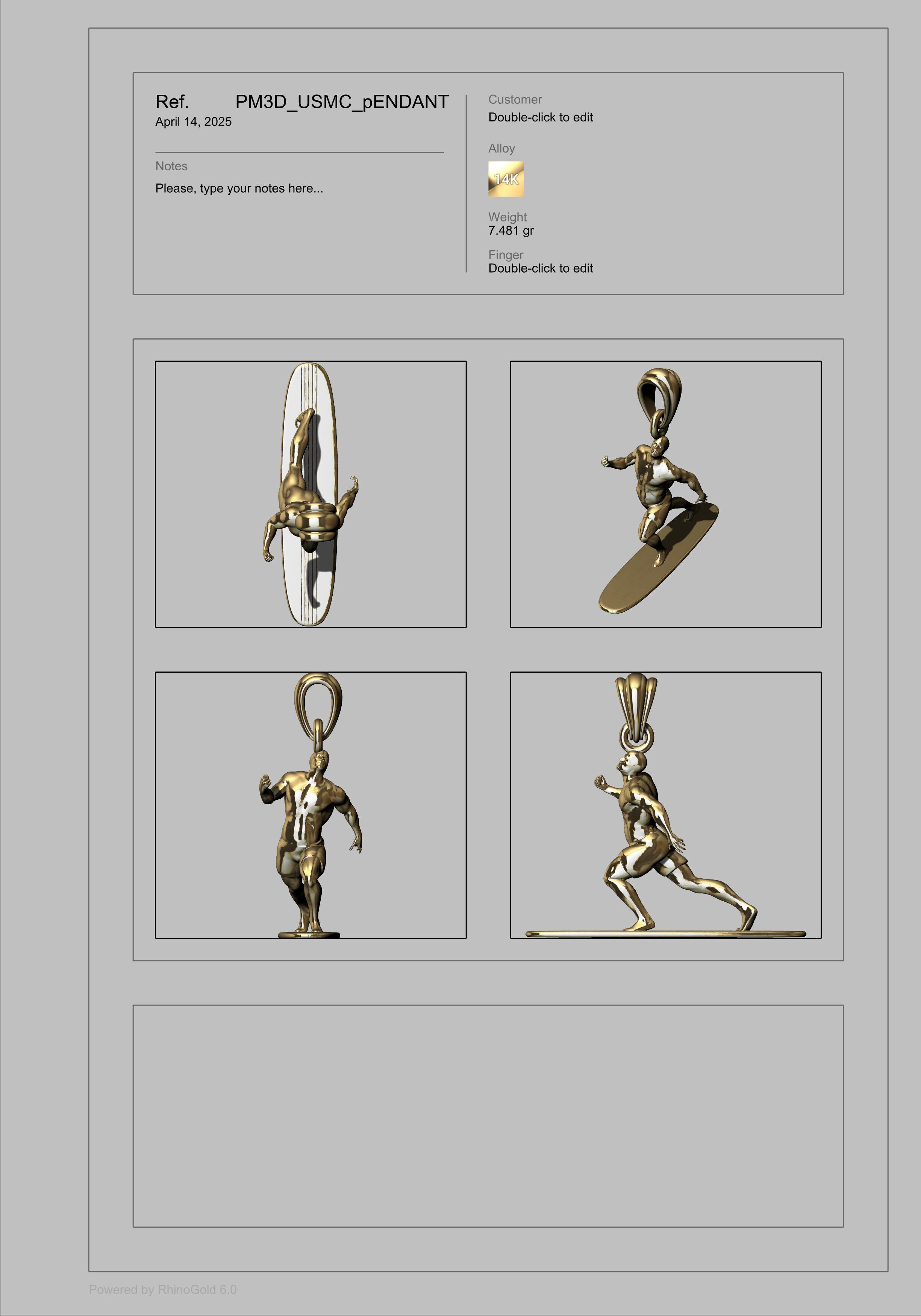 Surfer Pendant 3D print model_33