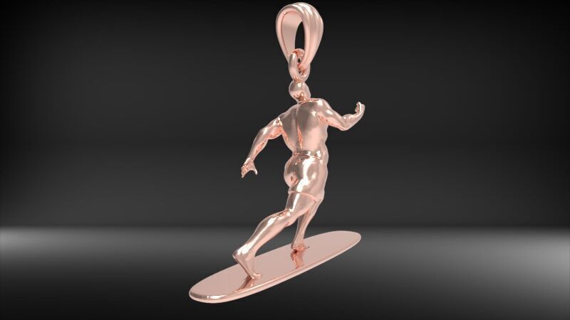 Surfer Pendant 3D print model_21