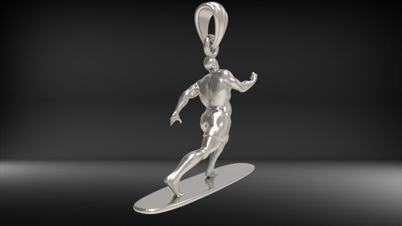 Surfer Pendant 3D print model_20